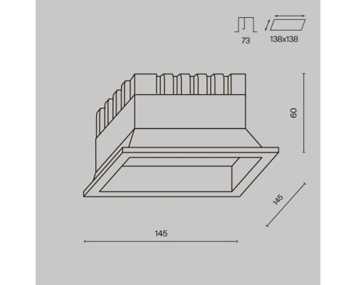 Точечный светильник Okno DL056-18W3-4-6K-B Maytoni