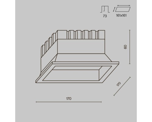 Точечный светильник Okno DL056-24W3-4-6K-B Maytoni