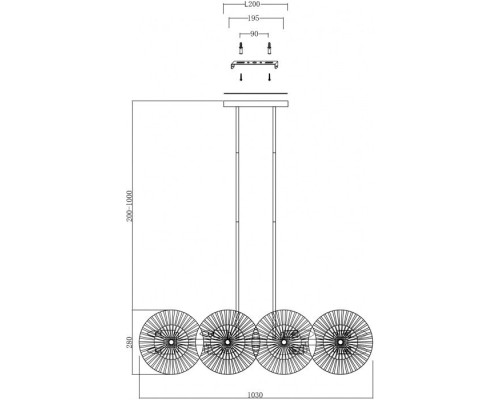 Потолочная люстра Aster MOD007PL-08G1 Maytoni
