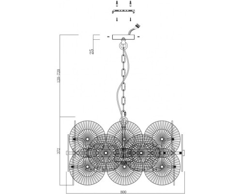 Подвесная люстра Aster MOD007PL-10G Maytoni