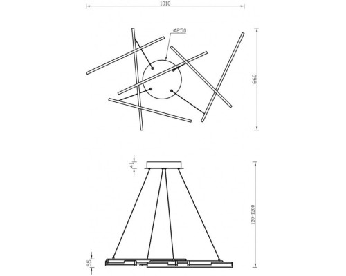 Подвесная люстра Line MOD016PL-L75MG4K Maytoni