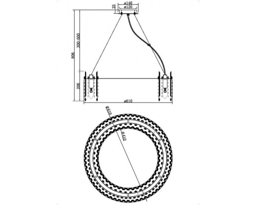 Подвесная люстра Rocio MOD036PL-12N Maytoni