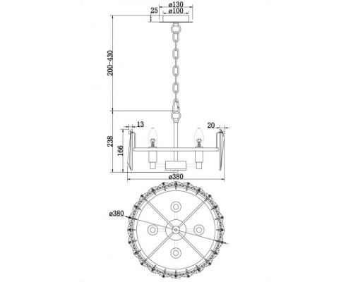 Подвесная люстра Puntes MOD043PL-04CH Maytoni