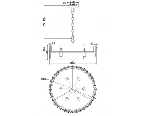 Подвесная люстра Puntes MOD043PL-06CH Maytoni