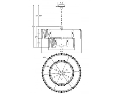 Подвесная люстра Puntes MOD043PL-12CH Maytoni