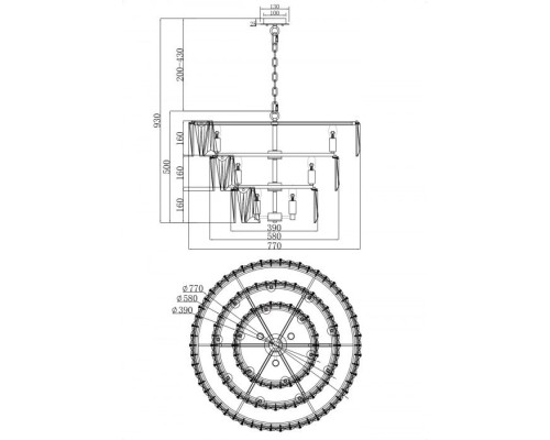 Подвесная люстра Puntes MOD043PL-18CH Maytoni