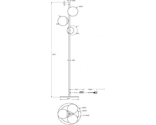Торшер Nostalgia MOD048FL-03G Maytoni