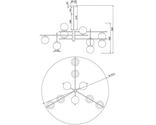 Потолочная люстра Nostalgia MOD048PL-09G Maytoni