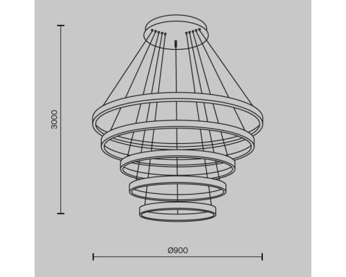 Подвесной светильник Rim MOD058PL-L200BK Maytoni