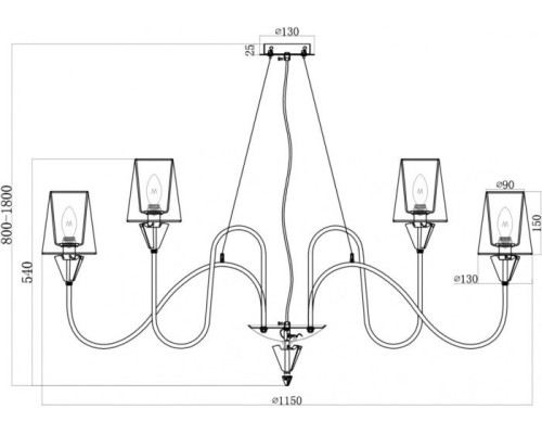 Подвесная люстра Florero MOD078PL-12CH Maytoni