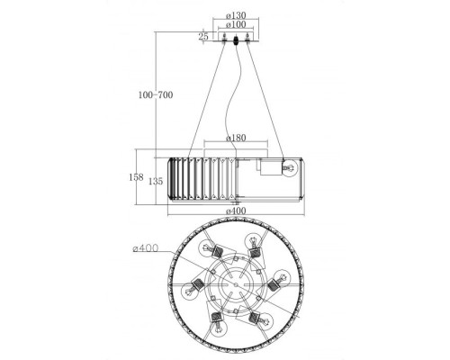 Подвесная люстра Recinto MOD080CL-06CH Maytoni