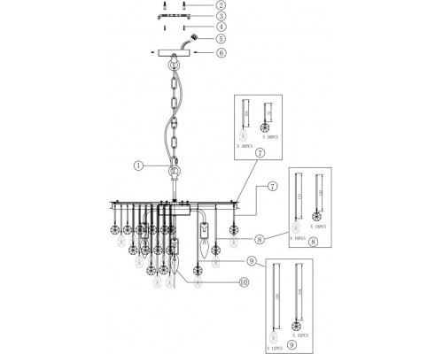 Подвесная люстра Linn MOD091PL-05G Maytoni