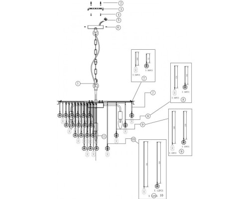 Подвесная люстра Linn MOD091PL-07G Maytoni