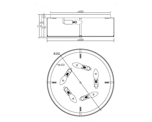 Потолочная люстра Ripple MOD096CL-05CH Maytoni