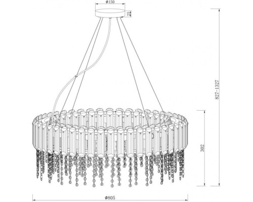 Подвесная люстра Hail MOD097PL-12CH Maytoni