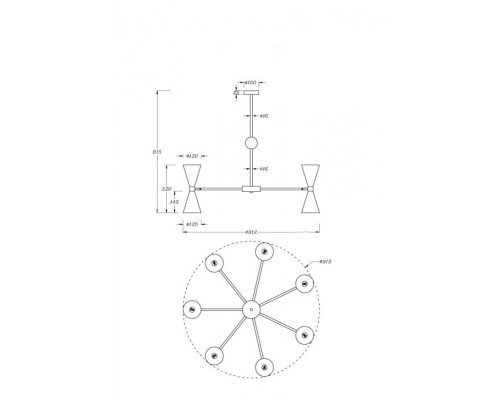 Потолочная люстра Vesper MOD108PL-14WG Maytoni