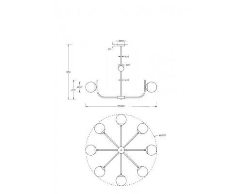 Потолочная люстра Rendez-vous MOD109PL-08BS Maytoni