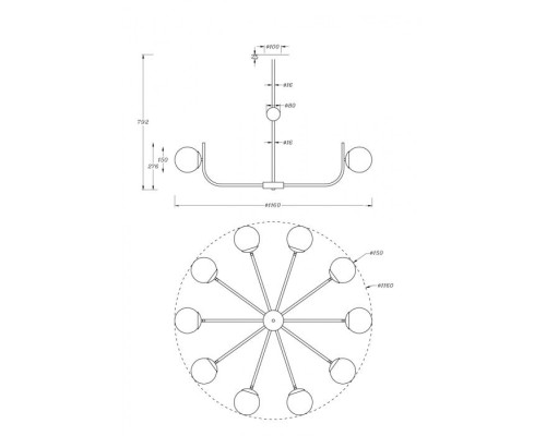Потолочная люстра Rendez-vous MOD109PL-10BS Maytoni