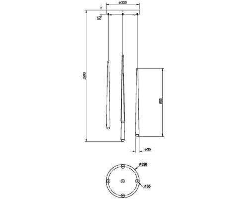 Подвесной светильник Cascade MOD132PL-L30BSK Maytoni