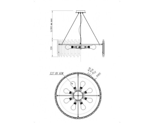 Подвесная люстра Coliseo MOD135PL-08BS Maytoni