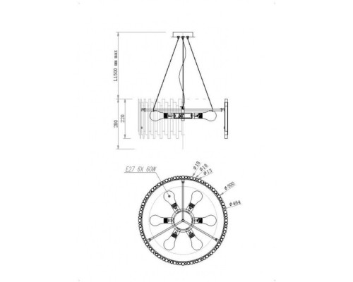 Подвесная люстра Coliseo MOD136PL-06BS Maytoni