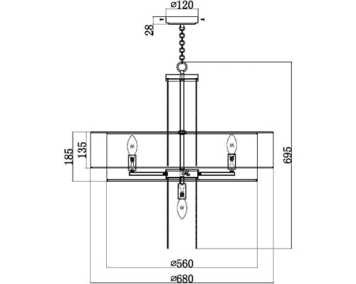 Подвесная люстра Impressive MOD151PL-05G Maytoni