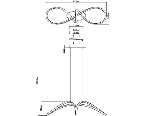 Подвесной светильник Curve MOD156PL-L52G4K Maytoni