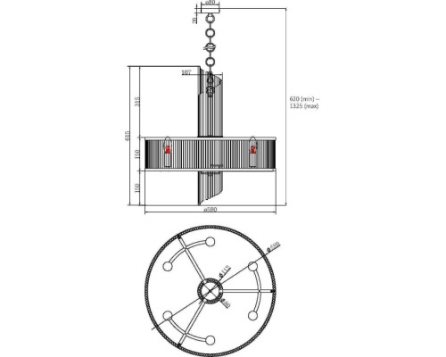 Подвесная люстра Frame MOD174PL-06G Maytoni
