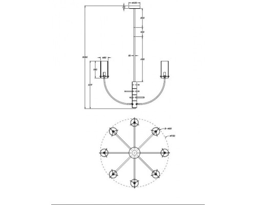Потолочная люстра Arco MOD223PL-08BS Maytoni