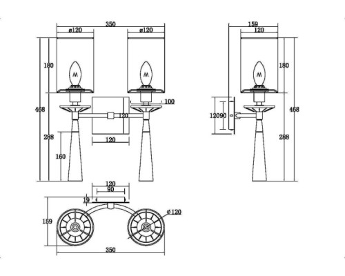 Бра Bianco MOD224WL-02BS1 Maytoni
