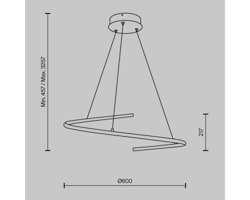 Подвесной светильник Curve MOD242PL-L33BK Maytoni