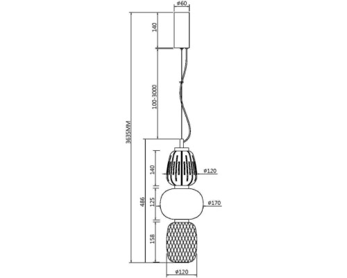 Подвесной светильник Pattern MOD267PL-L28G3K Maytoni