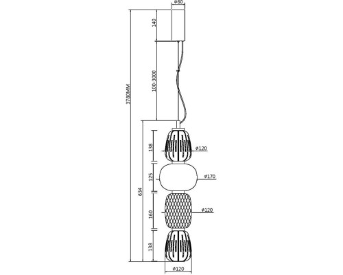 Подвесной светильник Pattern MOD267PL-L32CH3K Maytoni