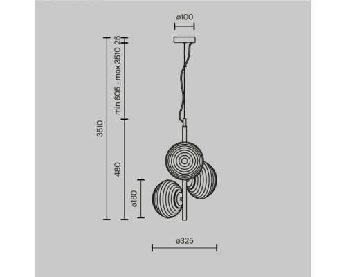 Подвесной светильник Reels MOD268PL-03G Maytoni