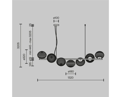 Подвесной светильник Reels MOD268PL-07B Maytoni