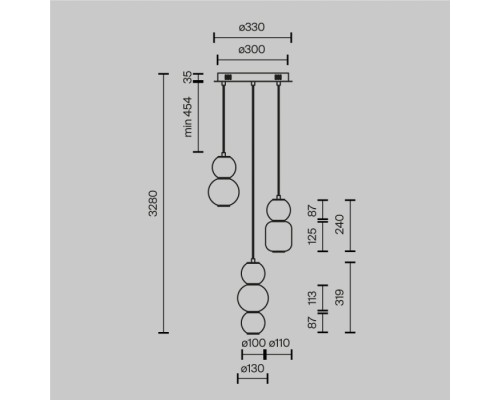 Подвесной светильник Drop MOD273PL-L33CH3K Maytoni