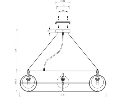 Подвесная люстра Carcass MOD312PL-10GCH Maytoni