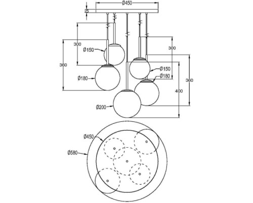 Подвесной светильник Basic form MOD321PL-05G1 Maytoni