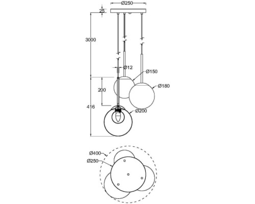 Подвесной светильник Basic form MOD521PL-03G Maytoni