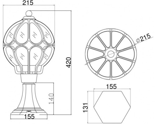 Наземный фонарь Via O024FL-01G Maytoni