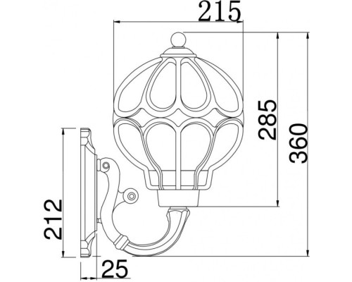 Настенный фонарь уличный Via O024WL-01G Maytoni