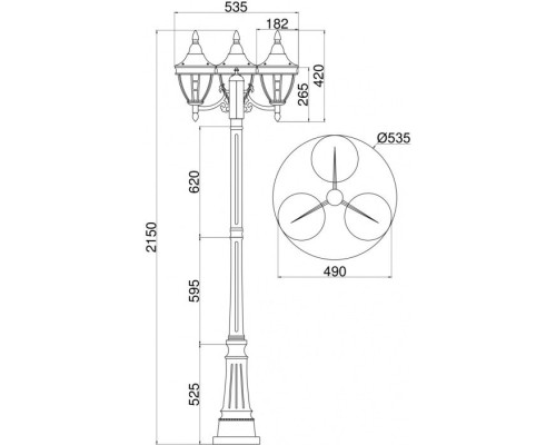Наземный фонарь Rivoli O026FL-03B Maytoni