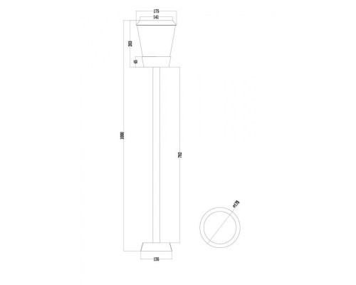 Наземный фонарь Faro O039FL-01B Maytoni