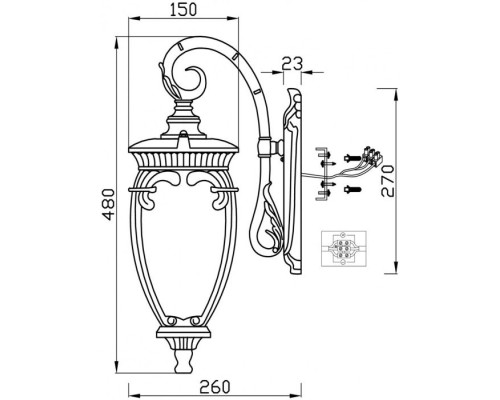 Настенный фонарь уличный Fleur O414WL-01GB Maytoni