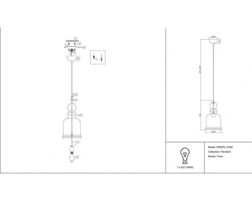 Подвесной светильник Tone P001PL-01BZ Maytoni