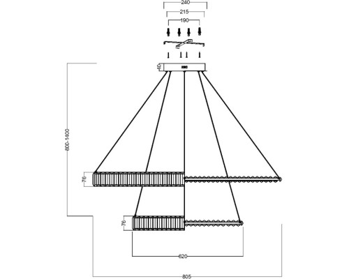 Подвесной светильник Krone P097PL-L90G4K Maytoni