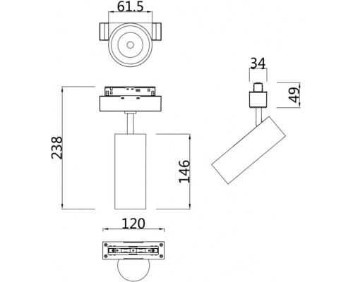 Трековый светильник Track lamps TR019-2-15W4K-B Maytoni