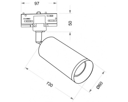 Трековый светильник Focus TR028-3-GU10-B Maytoni