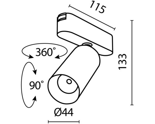 Трековый светильник Focus LED TR103-1-12W4K-M-B Maytoni