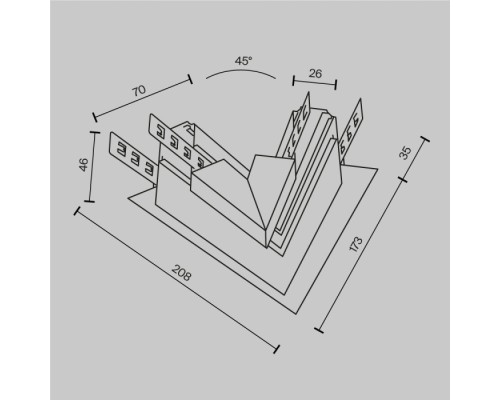 Угловое соединение Accessories for tracks Exility TRA034CLS-42.12B Maytoni